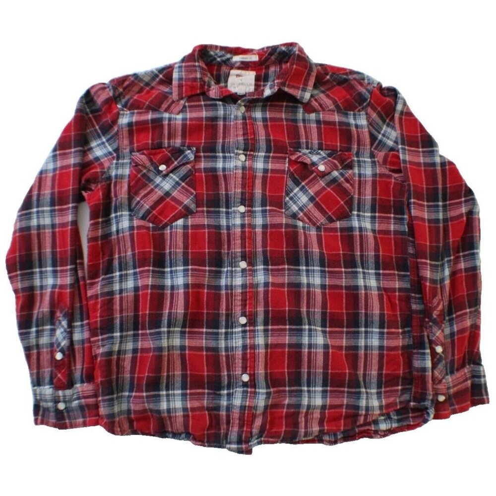 Vintage Levi's Men's Pearl Snap Flannel‎ Shirt Size M